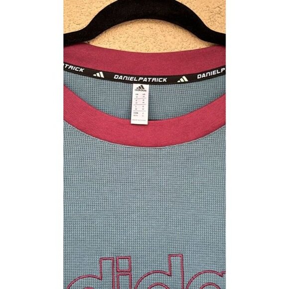 Adidas x Daniel Patrick Medium Long Sleeve Shirt Blue New Designer Men's - Picture 2 of 4